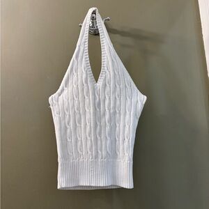 Ralph Lauren White Cable Knit Tank Top